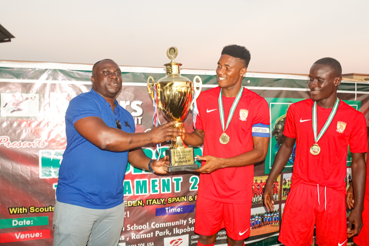 Kators Cup trophy presentation to a winning team in Nigeria in 2021